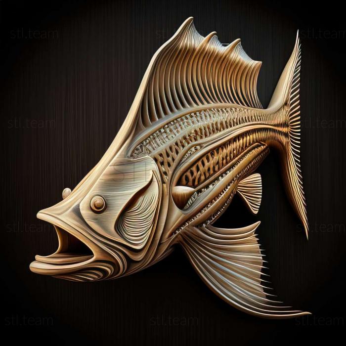 3D model Diagonally striped catfish fish (STL)
